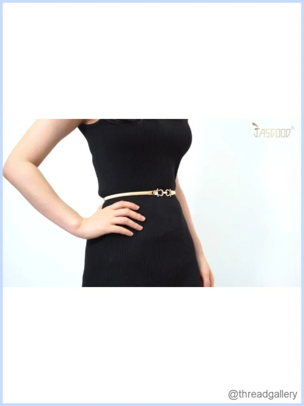 JASGOOD Women's Skinny Metal Elastic Waist Belt for Dress